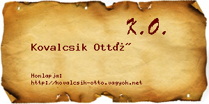 Kovalcsik Ottó névjegykártya