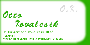 otto kovalcsik business card
