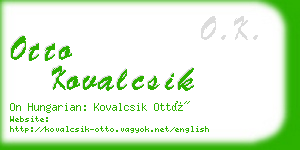 otto kovalcsik business card